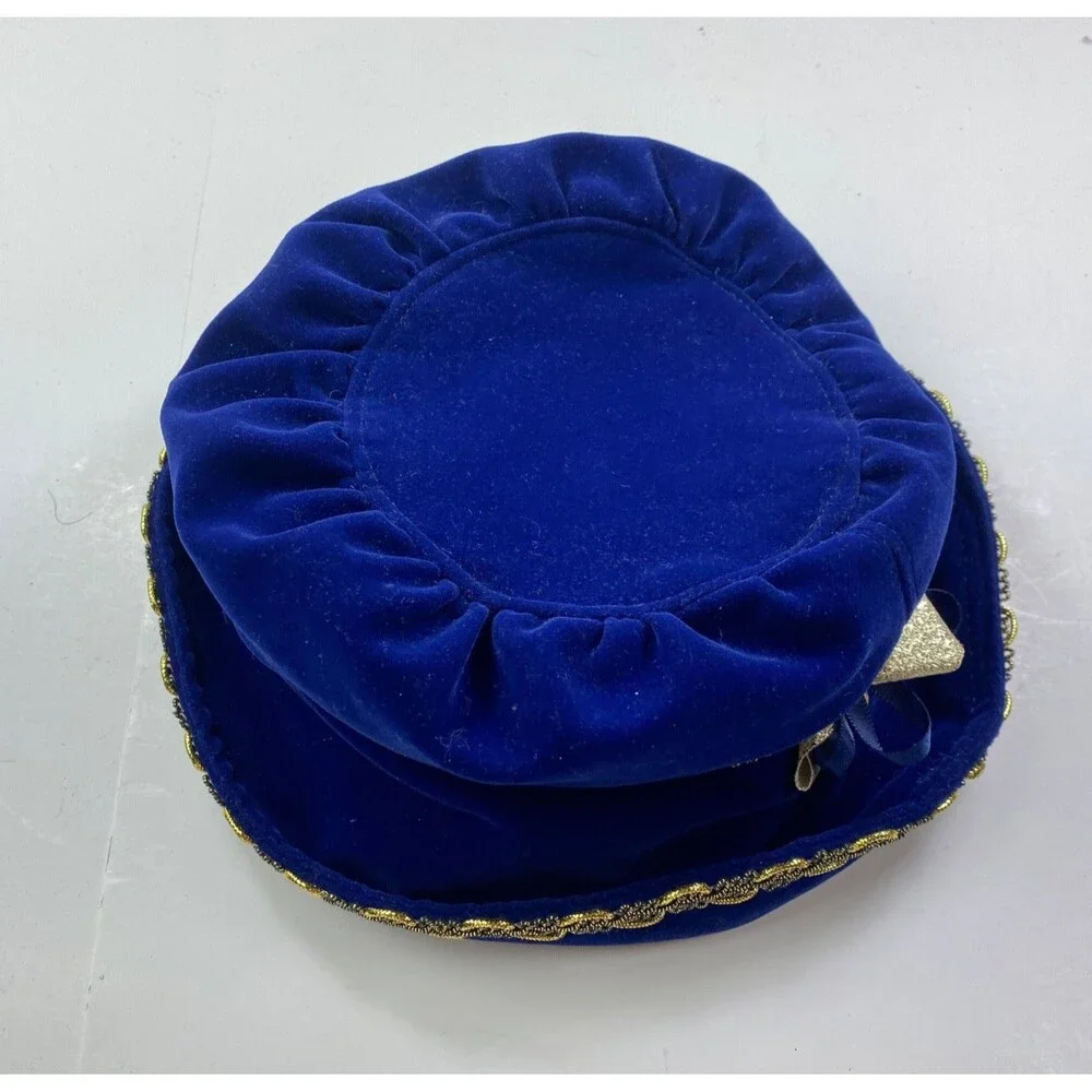 Blue Velvet Cap Hat Youth-Lg Medieval Steampunk Goth Cosplay Theatre Costume 17